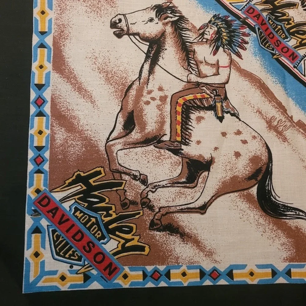 NOS Harley Davidson Motorcycle Bandana Wolf Native American Horse 22